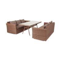 "Мокко Дабл" обеденная группа из искусственного ротанга, цвет коричневый