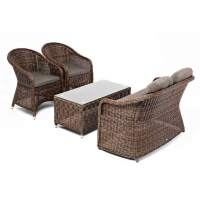  Равенна  лаунж-зона из искусственного ротанга, цвет коричневый
