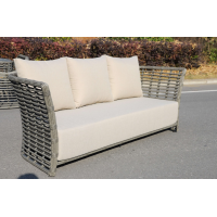 "Валенсия" диван из искусственного ротанга трехместный, цвет серый