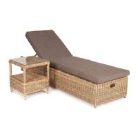 "Рим" комплект шезлонг со столиком, цвет соломенный