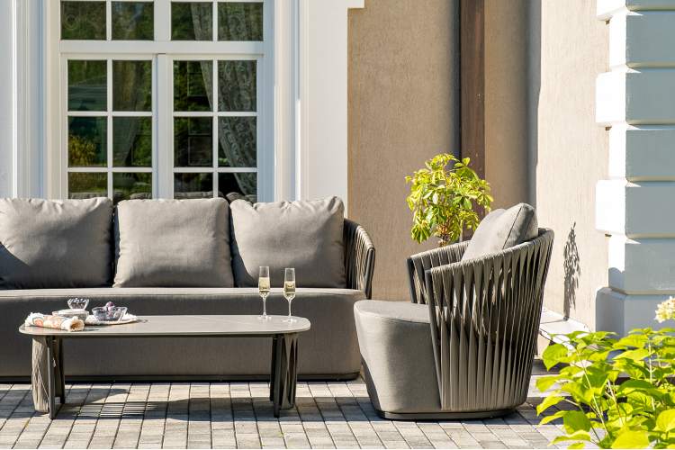 "Флоренция" лаунж-зона из искусственного ротанга, цвет графит-3