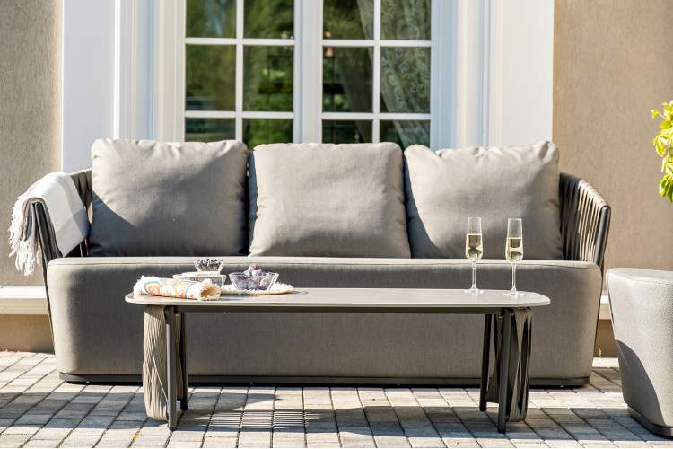 "Флоренция" лаунж-зона из искусственного ротанга, цвет графит-5