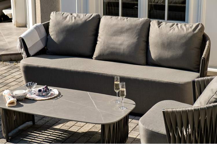 "Флоренция" лаунж-зона из искусственного ротанга, цвет графит-6