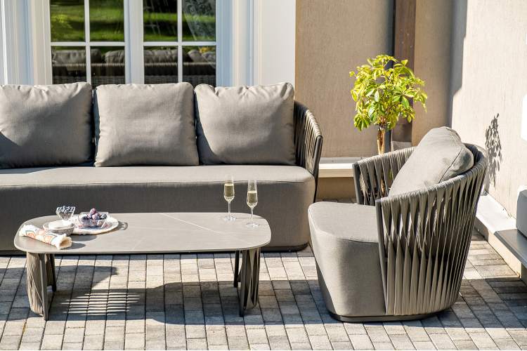 "Флоренция" лаунж-зона из искусственного ротанга, цвет графит-9