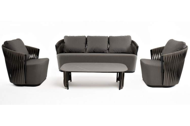 "Флоренция" лаунж-зона из искусственного ротанга, цвет графит-21