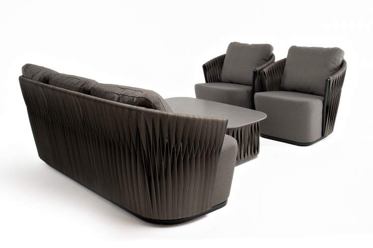 "Флоренция" лаунж-зона из искусственного ротанга, цвет графит-25