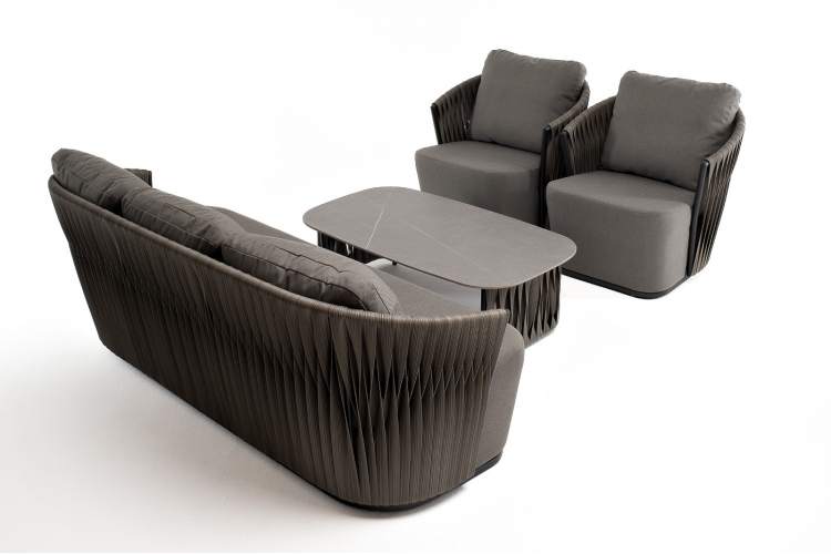 "Флоренция" лаунж-зона из искусственного ротанга, цвет графит-26