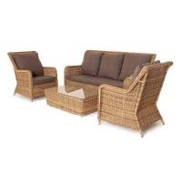  Гляссе  лаунж-зона из искусственного ротанга, цвет соломенный