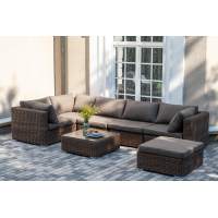 "Капри" трансформирующаяся лаунж-зона из искусственного ротанга, цвет коричневый