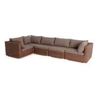  Лунго  трансформирующийся диван из искусственного ротанга, цвет коричневый