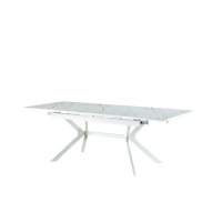  Меркурий  стол интерьерный раздвижной обеденный из керамики, цвет белый глянцевый
