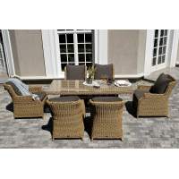"Неаполь" обеденная группа плетеная из искусственного ротанга, цвет соломенный