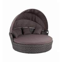 "Стильяно" плетеная кровать круглая, цвет графит