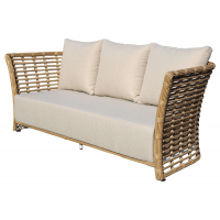 "Валенсия" диван из искусственного ротанга трехместный, цвет соломенный