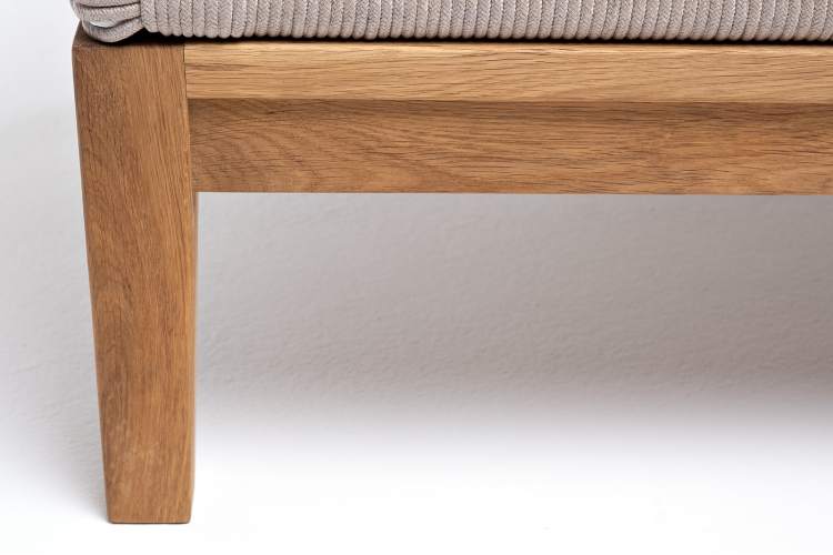 "Диего" кресло плетеное из роупа, основание дуб, каркас алюминий светло-серый (RAL7035) шагрень, роуп бежевый круглый, ткань бежевая 15052-6