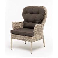 "Алиса" кресло плетеное, цвет бежевый с подушками