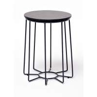 "Эквадор" журнальный стол из HPL круглый Ø40 H55, каркас из стали темно-серый (RAL 7024), цвет столешницы "серый гранит"