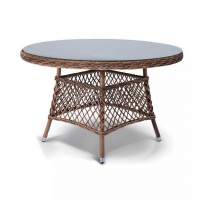  Эспрессо  плетеный круглый стол, диаметр 118 см, цвет коричневый