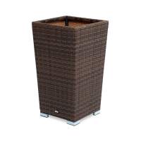 "Капучино" кашпо для цветов плетеное из искусственного ротанга, цвет коричневый