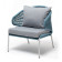 "Милан" кресло плетеное из роупа, каркас алюминий светло-серый (RAL7035) шагрень, роуп бирюзовый круглый, ткань светло-серая