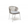 "Милан" стул плетеный из роупа, каркас алюминий светло-серый (RAL7035) шагрень, роуп серый меланж круглый, ткань светло-серая