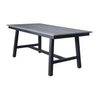 "Сан Ремо" стол обеденный из ДПК, каркас алюминиевый темно-серый