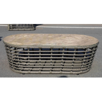 "Валенсия" журнальный столик из искусственного ротанга, цвет серый