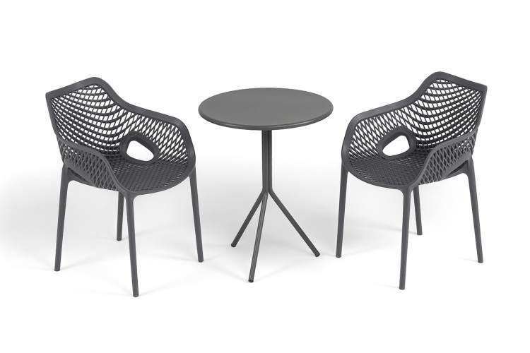 "Беллини" обеденная группа на 2 персоны, цвет темно-серый