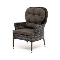 "Алиса" кресло плетеное, цвет графит с подушками