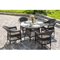 "Дольче" обеденная группа из искусственного ротанга, цвет графит