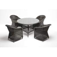  Эспрессо–118 R  обеденная группа плетеная, цвет графит
