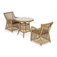  Эспрессо–80 L  обеденная группа плетеная, цвет соломенный