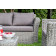 "Капучино" диван из искусственного ротанга (гиацинт) двухместный, цвет серый