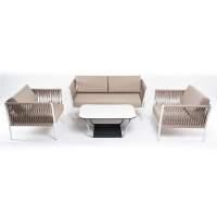 "Касабланка" лаунж-зона плетеная из роупа 4-местная, цвет бежевый