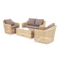  Кон Панна  лаунж-зона из искусственного ротанга, цвет соломенный