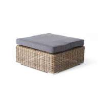  Лунго  плетенная оттоманка с подушкой, цвет соломенный