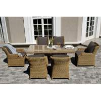 "Неаполь" обеденная группа плетеная из искусственного ротанга, цвет соломенный