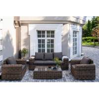 "Палермо" лаунж-зона из искусственного ротанга, цвет соломенный