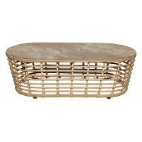 "Валенсия" журнальный столик из искусственного ротанга, цвет соломенный