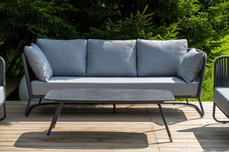 "Багамы" лаунж-зона 5-местная плетеная из роупа (веревки), каркас алюминиевый темно-серый, роуп серый-8