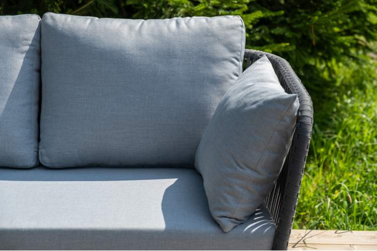 "Багамы" лаунж-зона 5-местная плетеная из роупа (веревки), каркас алюминиевый темно-серый, роуп серый-12