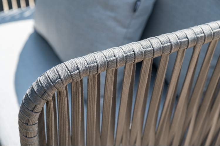 "Багамы" лаунж-зона 5-местная плетеная из роупа (веревки), каркас алюминиевый темно-серый, роуп серый-13