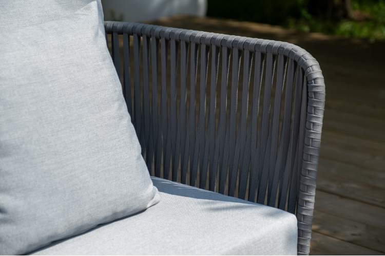 "Багамы" лаунж-зона 5-местная плетеная из роупа (веревки), каркас алюминиевый темно-серый, роуп серый-14