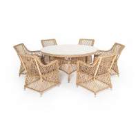 Эспрессо-150 L  обеденная группа плетеная, цвет соломенный  Эспрессо-150 L  обеденная группа плетеная, цвет соломенный