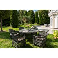 "Эспрессо–150 S" обеденная группа плетеная, цвет графит "Эспрессо–150 S" обеденная группа плетеная, цвет графит