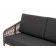 "Канны" диван 2-местный плетеный из роупа, каркас алюминий коричневый (RAL8016), роуп коричневый круглый, ткань серая
