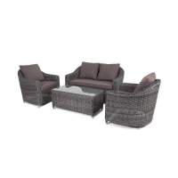 Кон Панна  лаунж-зона из искусственного ротанга, цвет графит  Кон Панна  лаунж-зона из искусственного ротанга, цвет графит