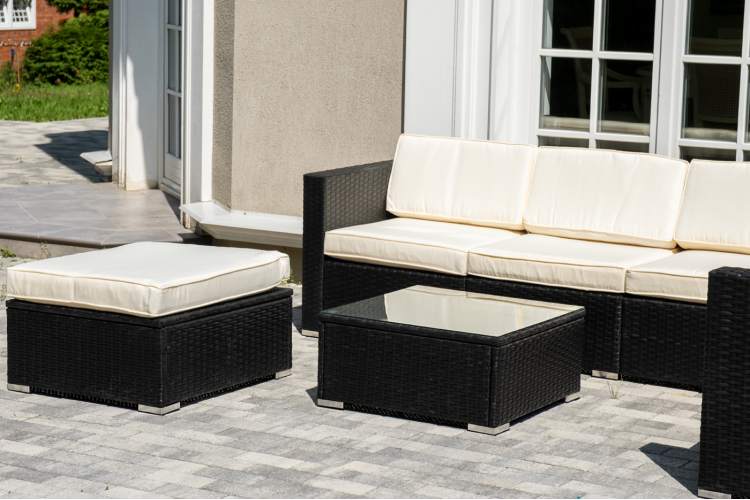 "Даллас" лаунж-зона из искусственного ротанга на 5 персон, цвет черный-3