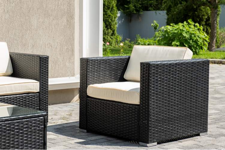 "Даллас" лаунж-зона из искусственного ротанга на 5 персон, цвет черный-5