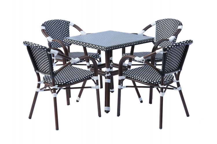 "Кабри" плетеный стол из искусственного ротанга, цвет черно-белый-2